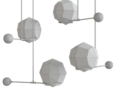 O G Contrapesso 8 inch Globe Led Pendan 3d model Low-poly 3D model