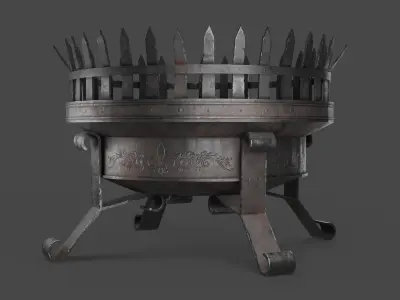 Steel Brazier Low-poly 3D model