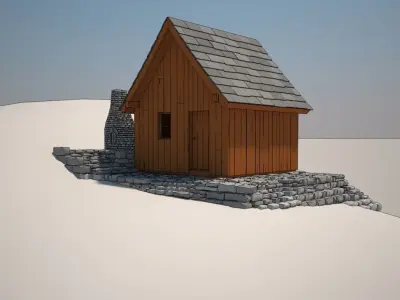 Cartoon Cottage 3D model purchase