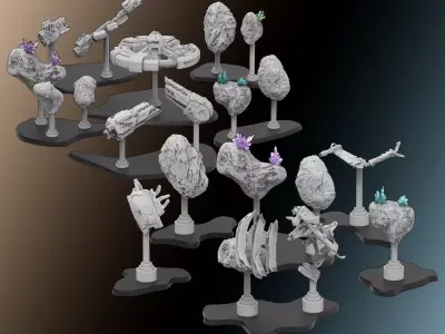 Space Scenery Obstacles for Star Wars Armada and X-Wing 3D print model