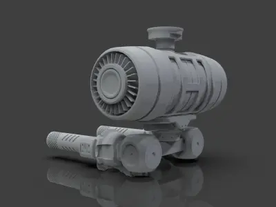 Sci-Fi Drone - 4 - Untextured 3D model