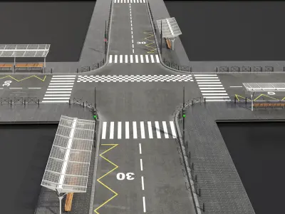 Gray street 3D model