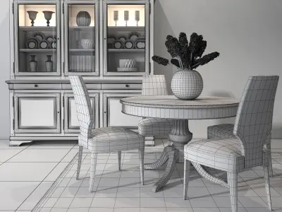 Selva Dining room set 03 3D model