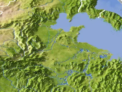 China High resolution 3D relief maps 3D model