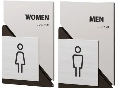 Restroom Directional Door Signs 6 3D model