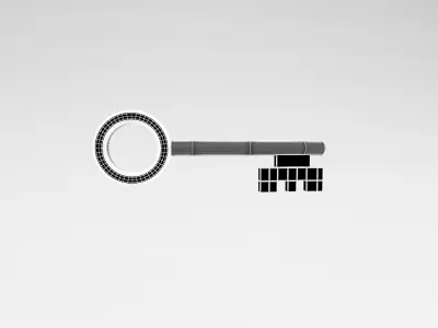 Cartoon Key v2 007 Low-poly 3D model