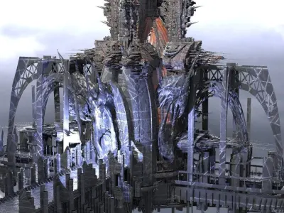 Templar Elite Sci Fi Tower Bridges 3D model