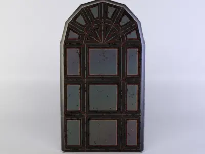 Window arched - arched Low-poly 3D model