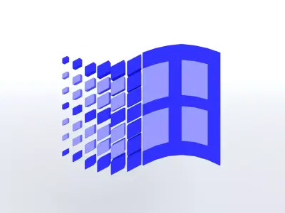 Windows 95 Logo v1 005 Free low-poly 3D model