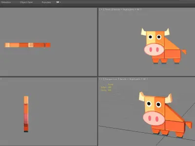 Animal shape blocks - Splicing to assemble building block bull Low-poly 3D model