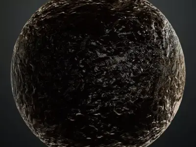 Wet Glossy Dark Mud Earth PBR SEAMLESS Texture