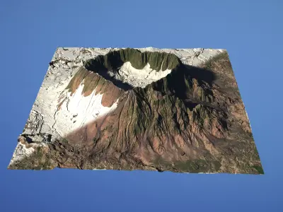 Landscape Environment Volcano Snow 24 Low-poly 3D model