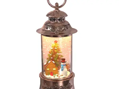 Cylinder Glitter Snow Globe 3D model
