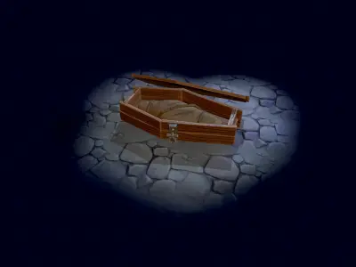 Stylized Coffin Low-poly 3D model