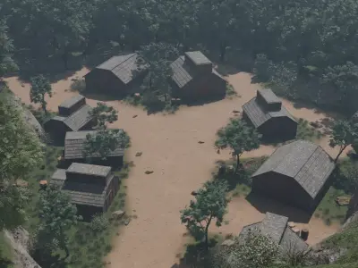 Enchanted Tree Village 3D model