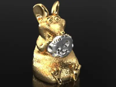 Mouse and Cheese Pendant Necklace 3D print model purchase