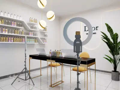 Modern live broadcast room Internet celebrity  Low-poly 3D model