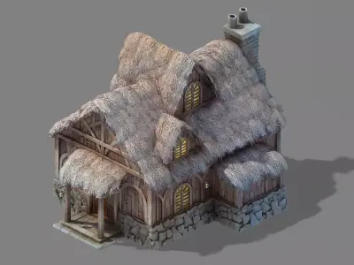 Glacier Ancient Land - Snowy Residence 01 3D model