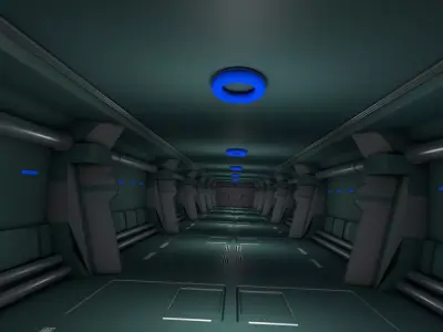 sci fi corridor 3D model 46