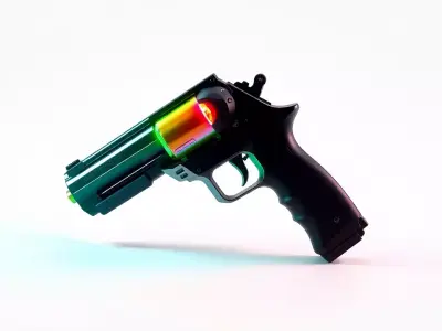 Neon Revolver model pack Low-poly 3D model