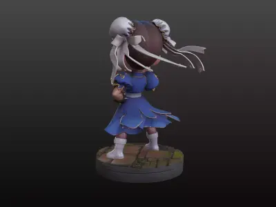 Chibi Martial Artist STL Cute Street Fighter 3D print model