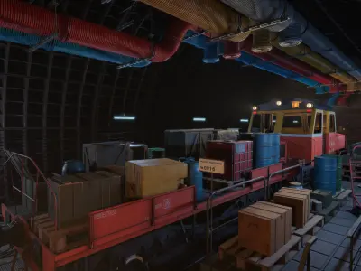 Modular Underground Tunnels for Unity Low-poly 3D model