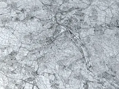 Stuttgart Road Network and Streets 3D model