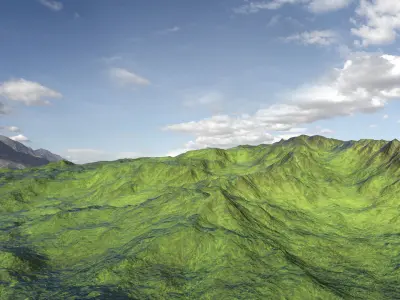 Terrain Hills Landscape Mountain Environment Highlands PBR 07 Low-poly 3D model