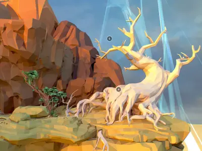 Low Polygon Art Level Sahara Africa Low-poly 3D model