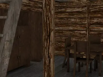 Rough Wood House in the Forest 3D model