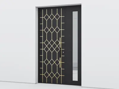 Aluminium door 293 3D model