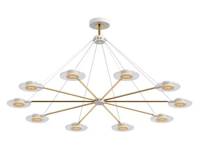 nadin eight light chandelier in gold 3D model