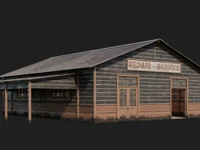 45-46-47-48 - Farm Buildings 4K PBR GameReady Low-poly 3D model