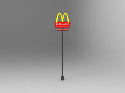 MCD restaurant sign Low-poly 3D model