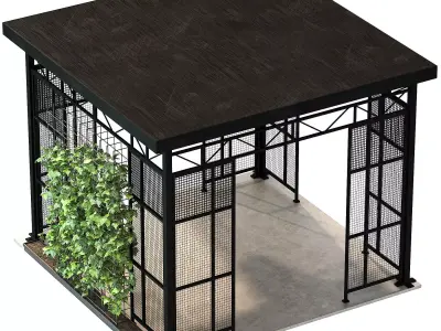 Outdoor Gazebo Metal Pavilion Structure 3D model