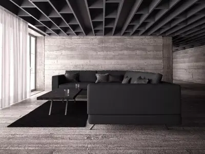 Home and Office - The dark sofa furniture design 05 3D model