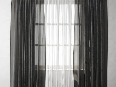 Curtain with stripes 3D model