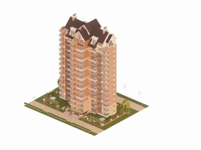 residential complex-Apartment 3D model purchase