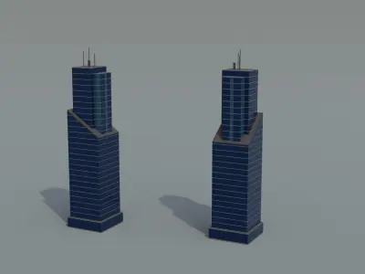 Low poly Buildings Pack 2 Low-poly 3D model