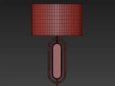Chandelier table lamp with marble base and shade 3D model
