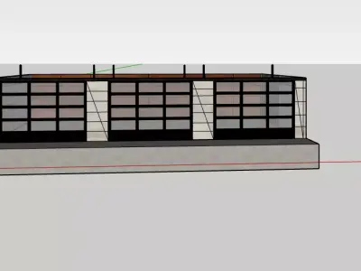 3 bay garage Low-poly 3D model