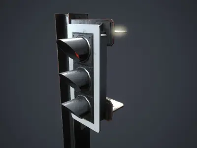 Traffic Light Low-poly 3D model 12