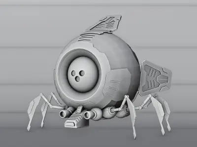 Futuristic Spider Drone - Stylized Sci-Fi Robot 3D Model Low-poly 3D model