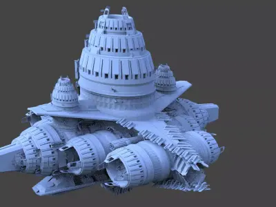 Star Freighter Base Ship design 10  3D model