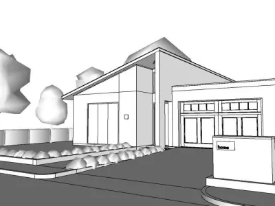 architectural 3d model for single floor house 3D model 2 3D model