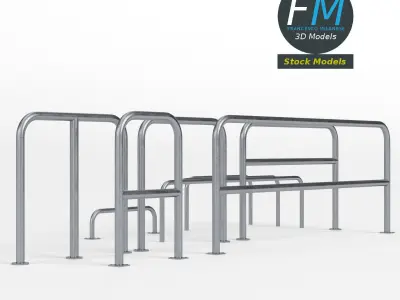 Perimeter hooped barriers 3D model