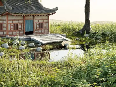 Temple Environment Scene Blender 3D model