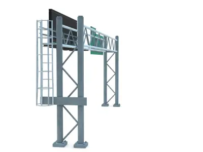 Highway Sign 08  Low-poly 3D model