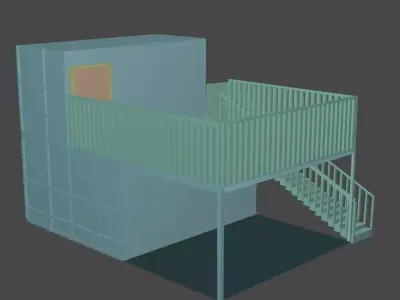  House 3D House Low-poly 3D model