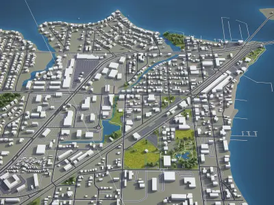 Port St Lucie  Low-poly 3D model